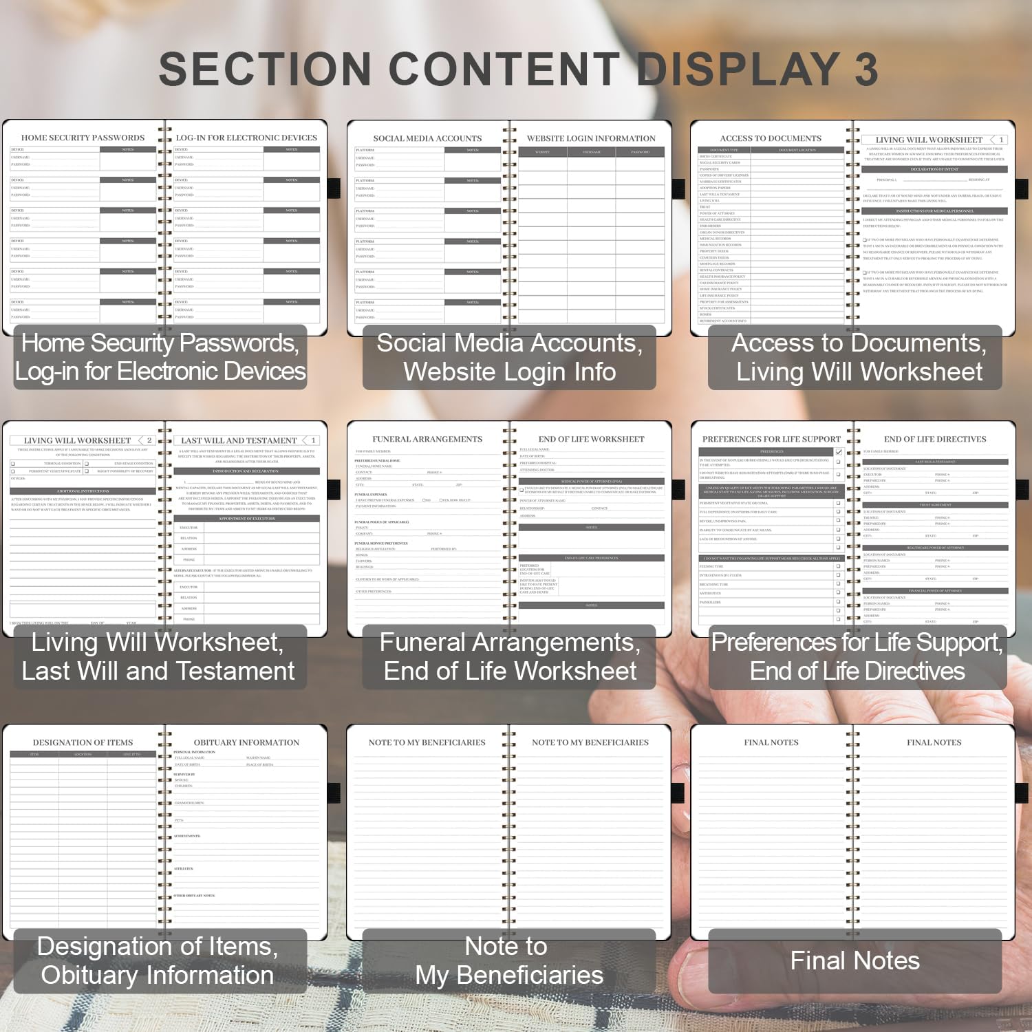 Nexiov End of Life Planner – Estate Planning & Important Information Organizer | Final Wishes & Legacy Workbook